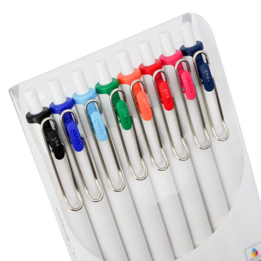 Mitsubishi Pencil Uni-ball One Gel Ballpoint Pen 0.38mm – Set of 8 Vibrant Colors