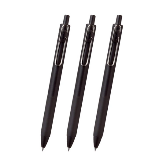 Mitsubishi Pencil Uni-ball One Gel Ballpoint Pen 0.38 mm – Set of 3 (Black Shaft)