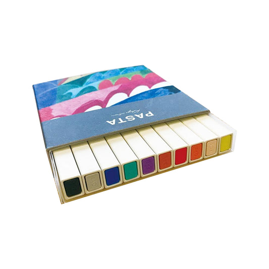 KOKUYO PASTA Solid Graphic Marker Set – 5 Fluorescent/10 Standard/30-Color Complete Set (Retractable Water-Based Pigment Markers)