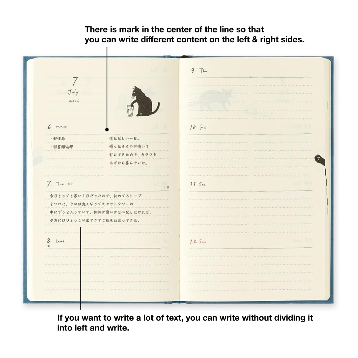 Midori Book-style Diary 2026 B6 Weekly