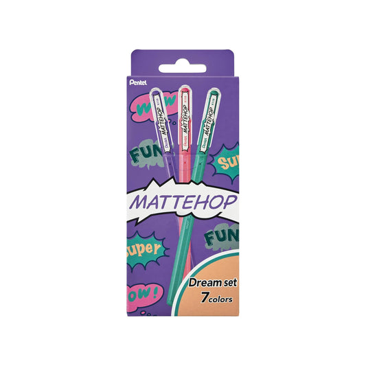 Pack of markers with a colorful packaging design on a white background