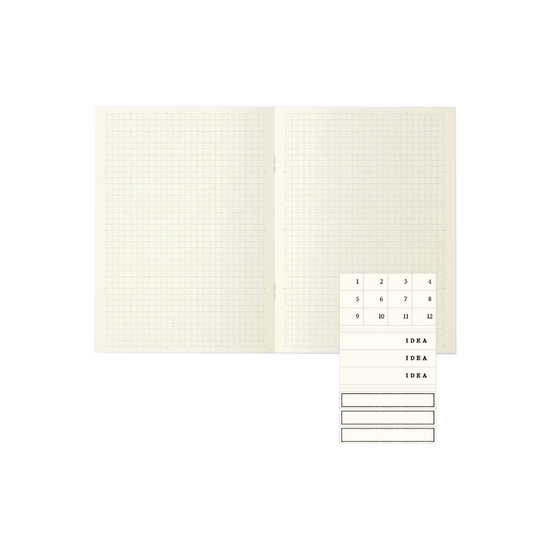 Midori Designphil MD Notebook Light A5 – Square Ruled Grid, 5mm, Set of 3
