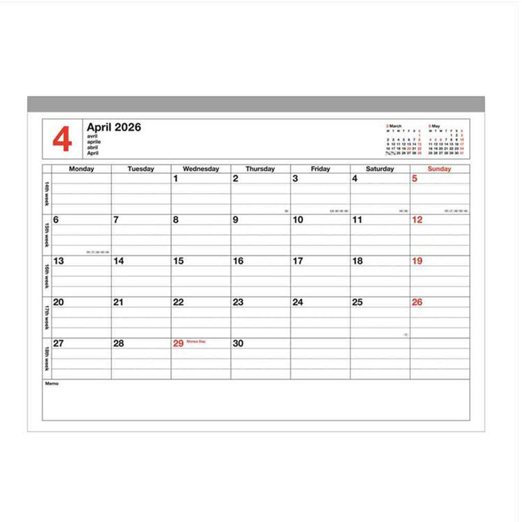 Mark's 2026 Notebook Calendar (Horizontal B5)