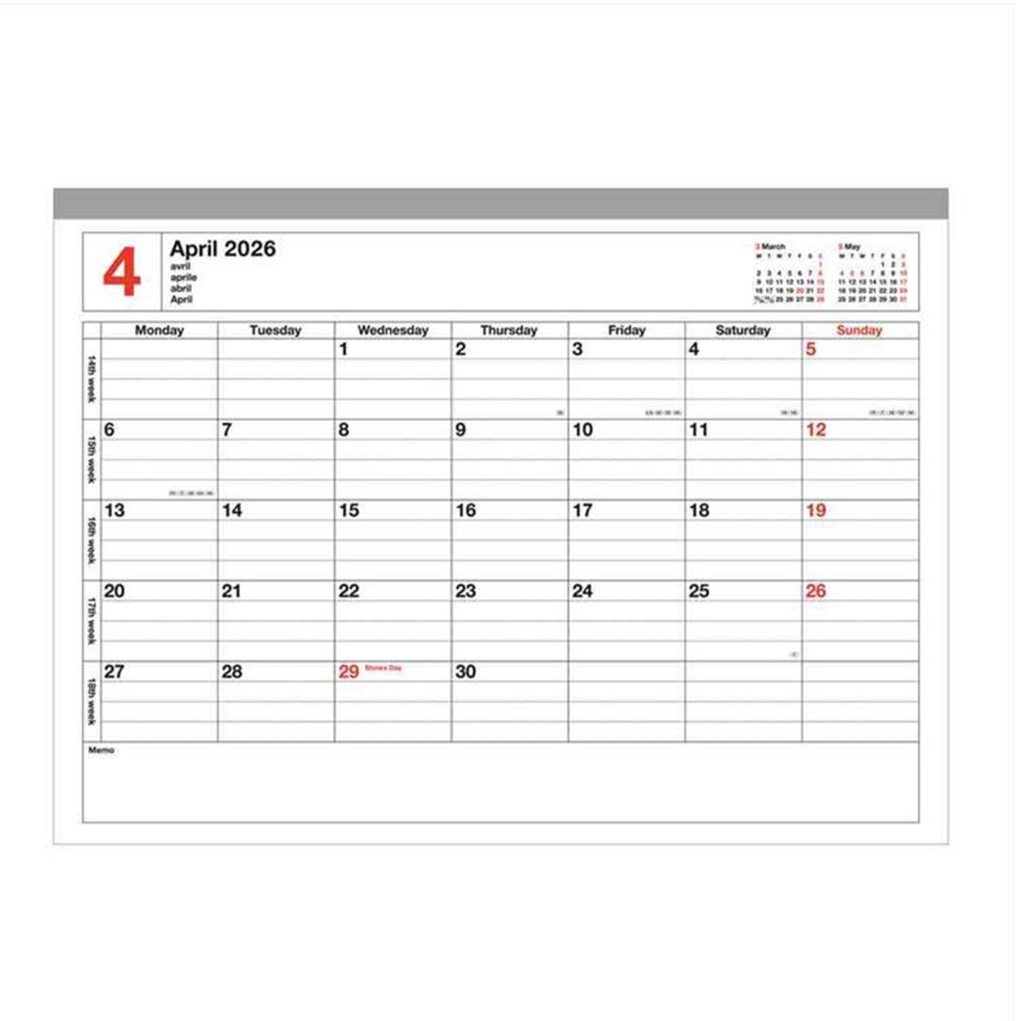 Mark's 2026 Notebook Calendar (Horizontal B5)