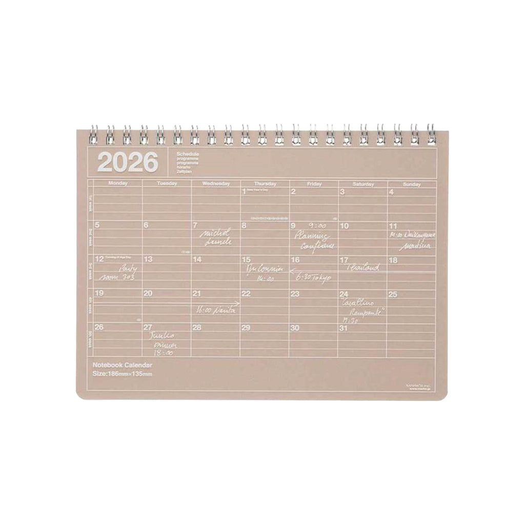Mark's 2026 Notebook Calendar (Horizontal B5)