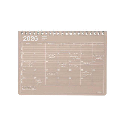 Mark's 2026 Notebook Calendar (Horizontal B5)