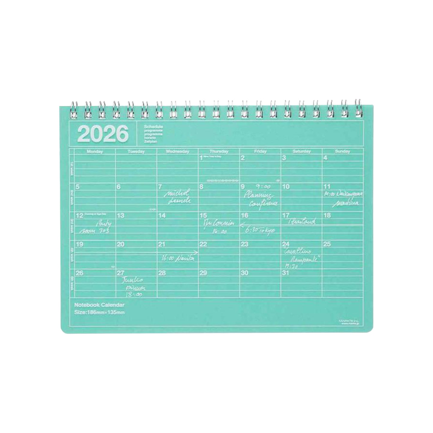 Mark's 2026 Notebook Calendar (Horizontal B5)