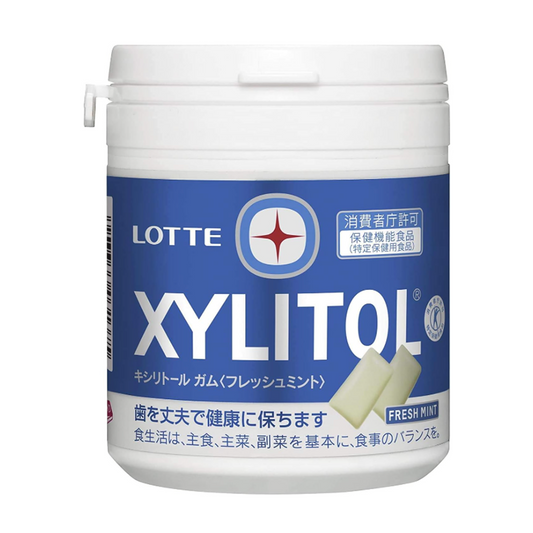 Lotte Xylitol Gum (Fresh Mint) Family Bottle 133g