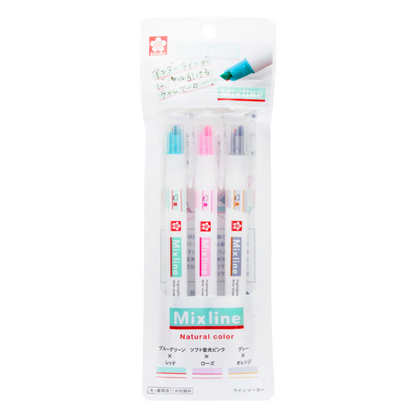 Sakura Cray-Pas Mixline Highlighter – 3 Color Set (Twin Underline Type)