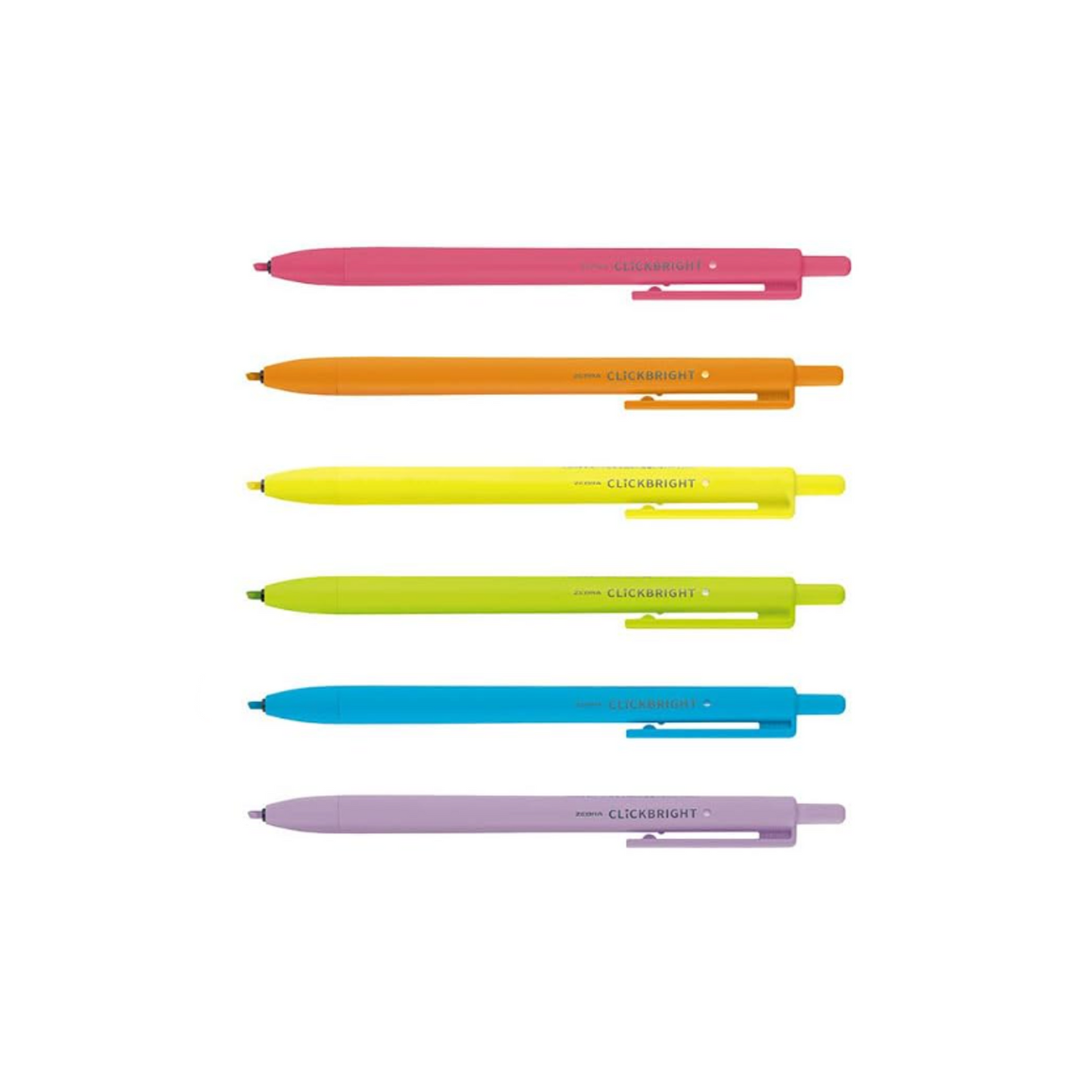 Zebra Click Bright Retractable Highlighter (6 Colors) ‎[WKS30-6C
  ]