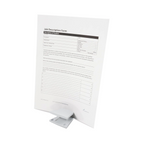 Carl A4 Paper Clip Stand Document Holder – White Desktop Organizer (Holds 10 Sheets)