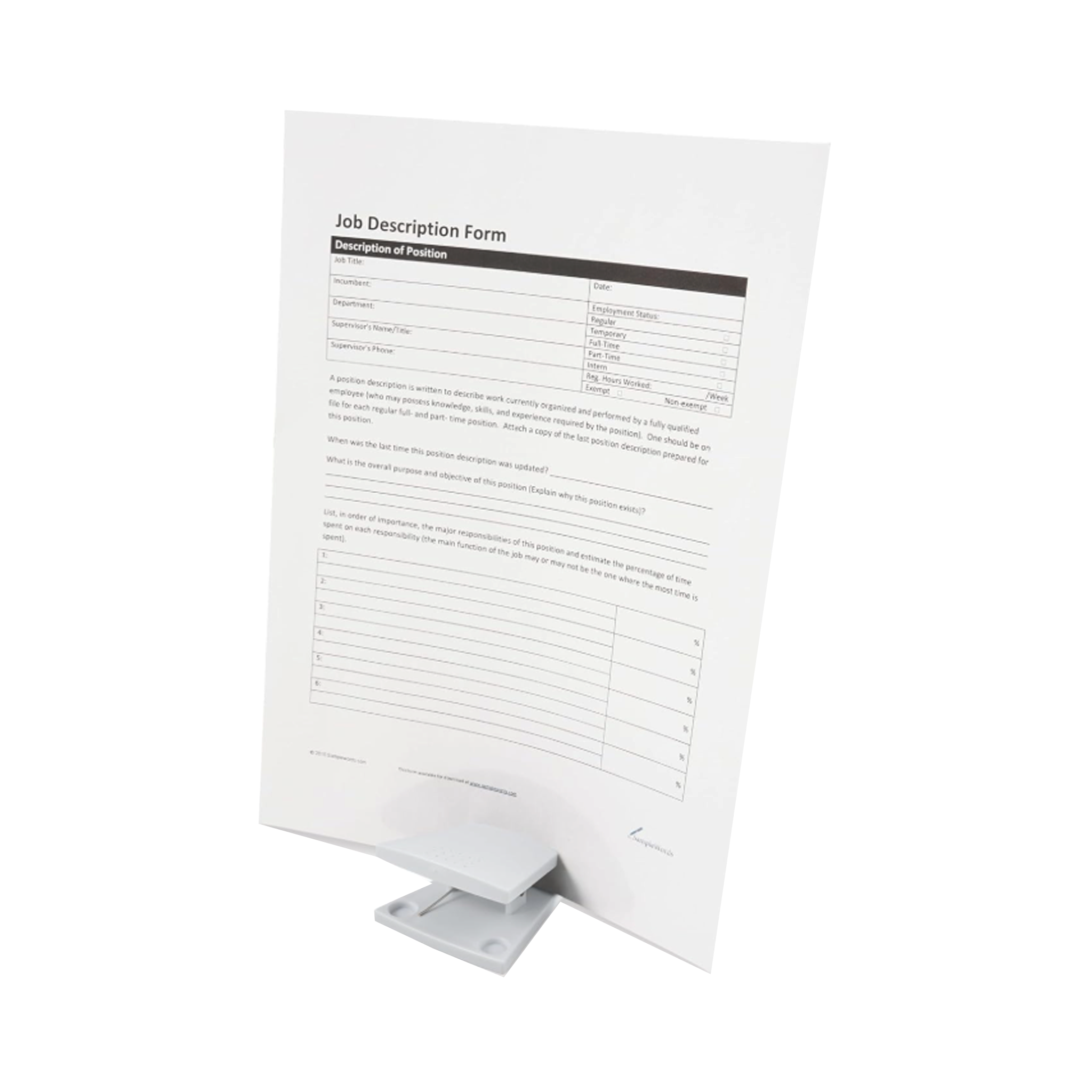 Carl A4 Paper Clip Stand Document Holder – White Desktop Organizer (Holds 10 Sheets)