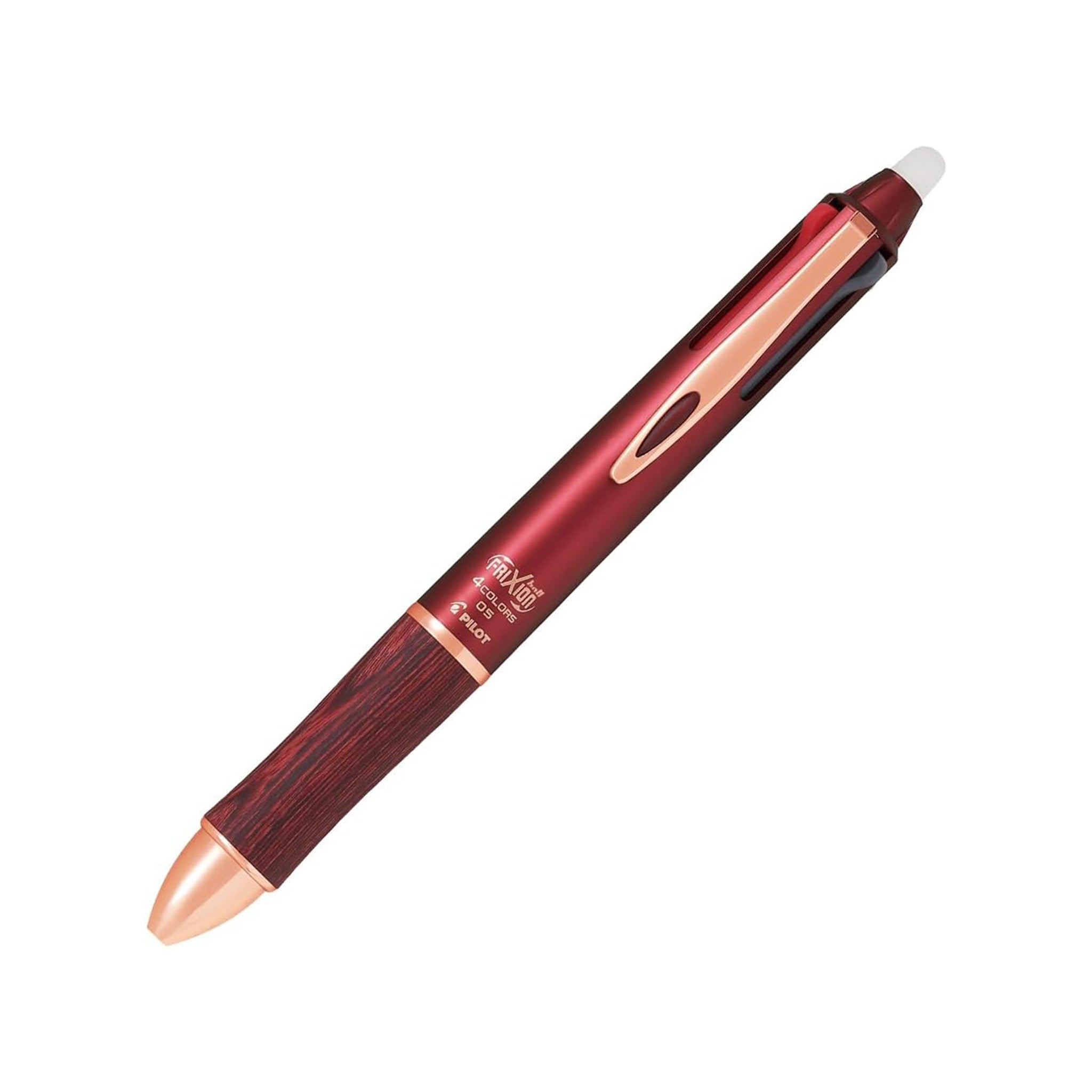 PILOT FriXion Ball 4 Wood 0.5mm – Bordeaux/Coral Pink/Black/Dark Green/Brown