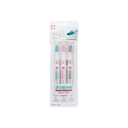 Sakura Cray-Pas Mixline Highlighter – 3 Color Set (Twin Underline Type)
