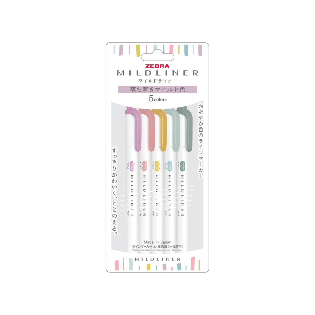 Zebra Mildliner Highlighter – 5 Color Set