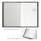 Midori Flat Diary 2026 A4 Monthly – Black, Bookmark Limited Edition (Starts October 2025)