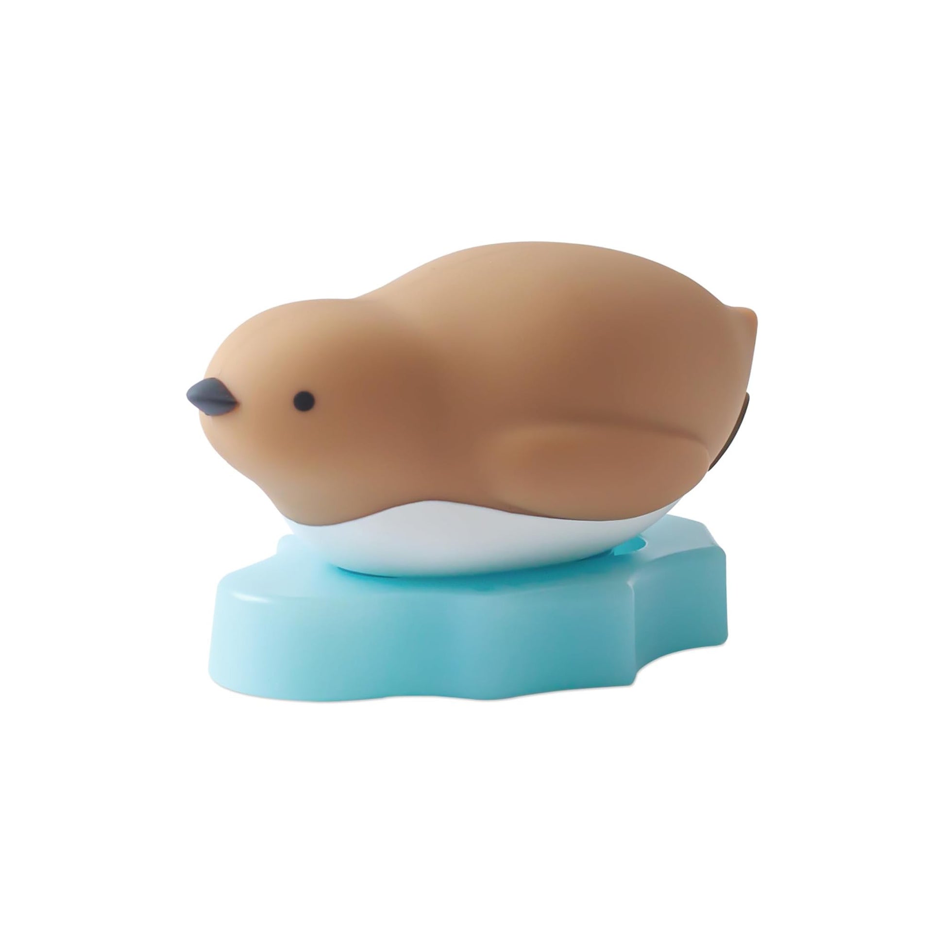 Brown animal-shaped bath toy on a white background