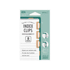 Packaging of index clips with a white background