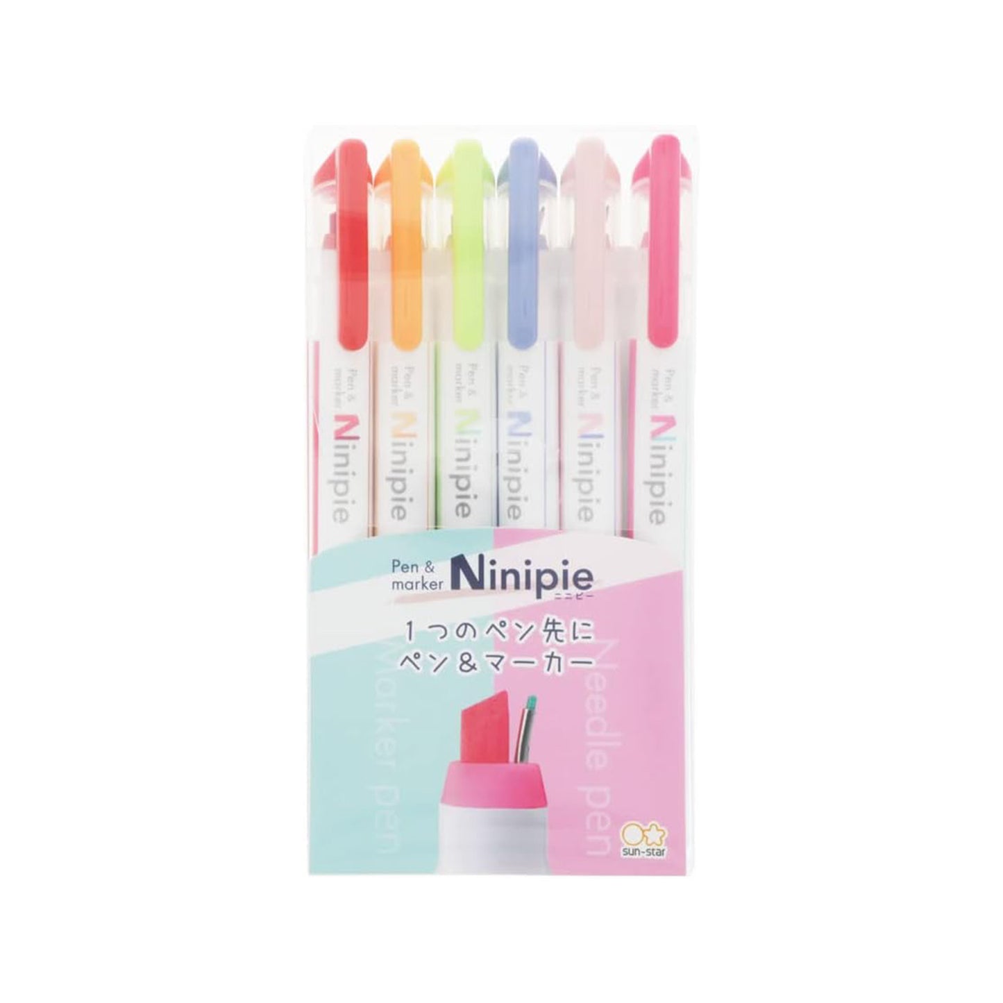 Sun-Star Ninipie Pen & Marker - 6 Color Set