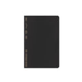 Black notebook on a white background