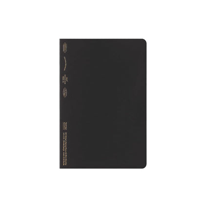 Black notebook on a white background