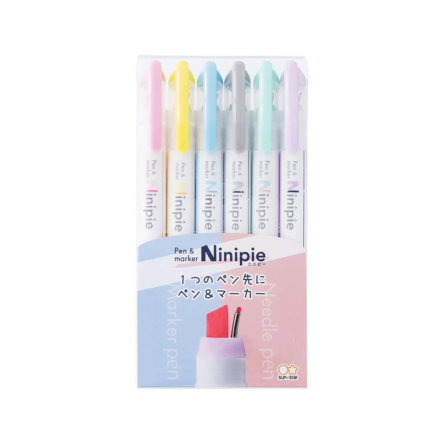 Sun-Star Ninipie Pen & Marker - 6 Color Set