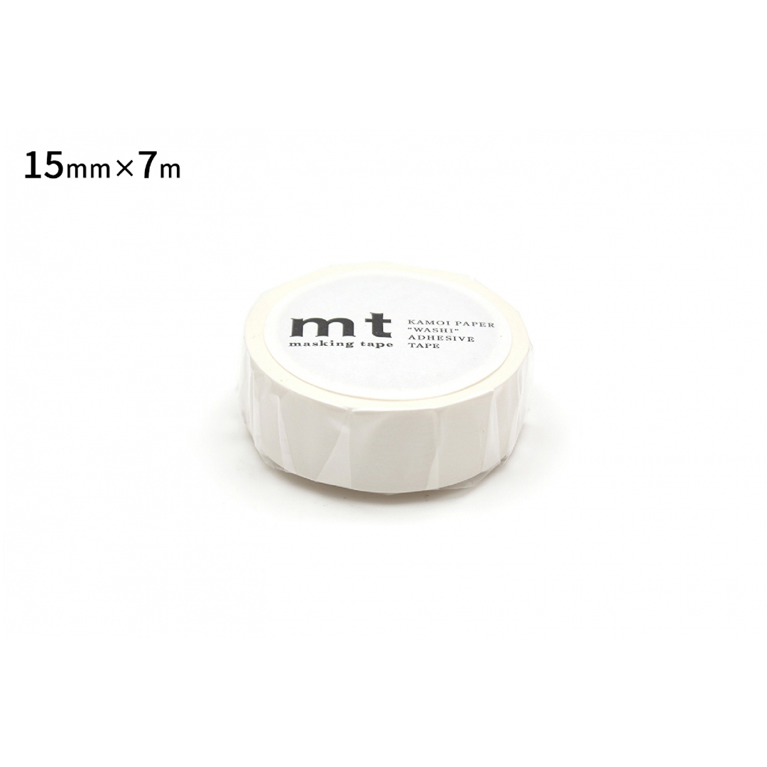 Kamoi mt Masking Tape Matte White – Set of 4 Rolls (15 mm × 7 m, Washi Tape)