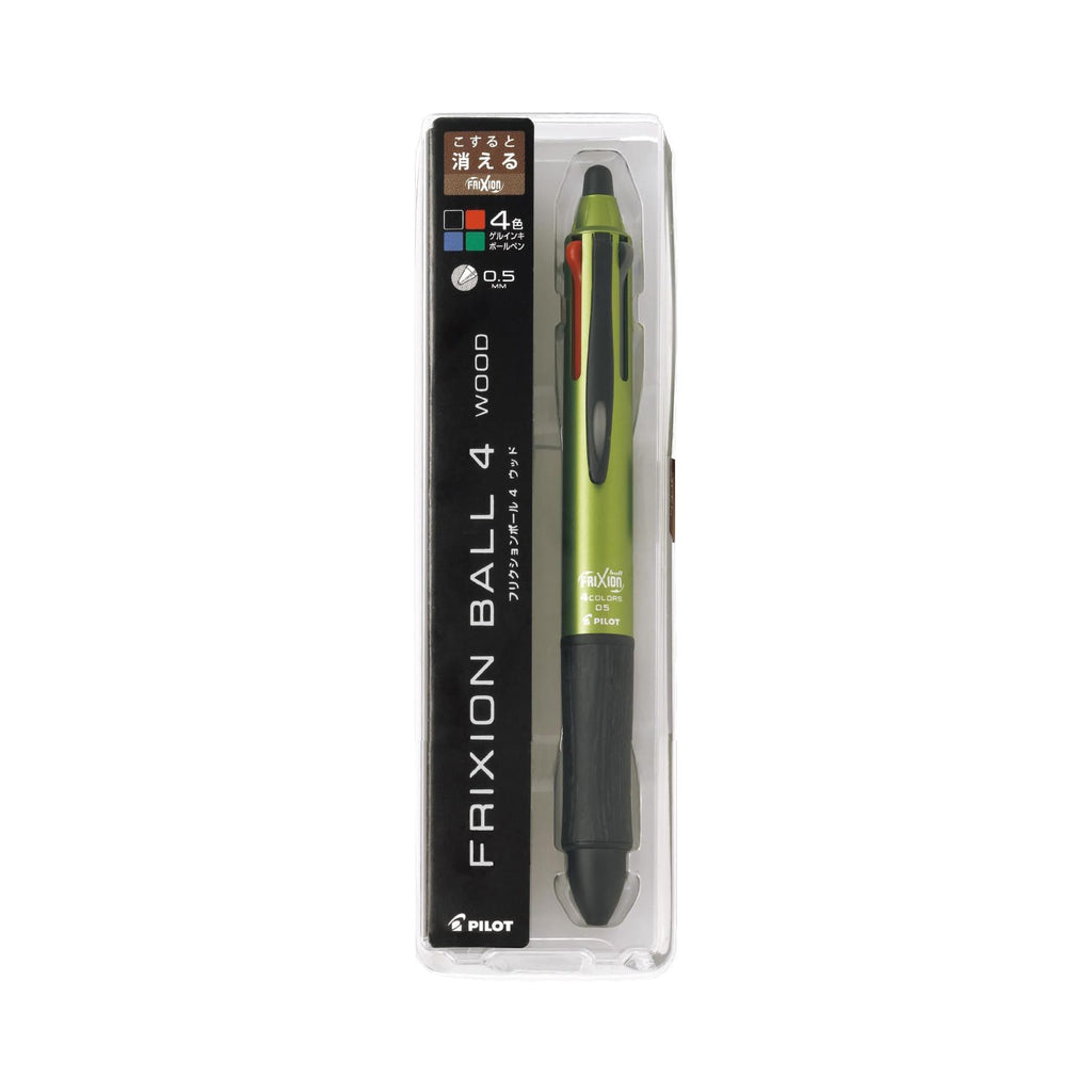 PILOT FriXion Ball 4 Wood 0.5mm – Bordeaux/Coral Pink/Black/Dark Green/Brown