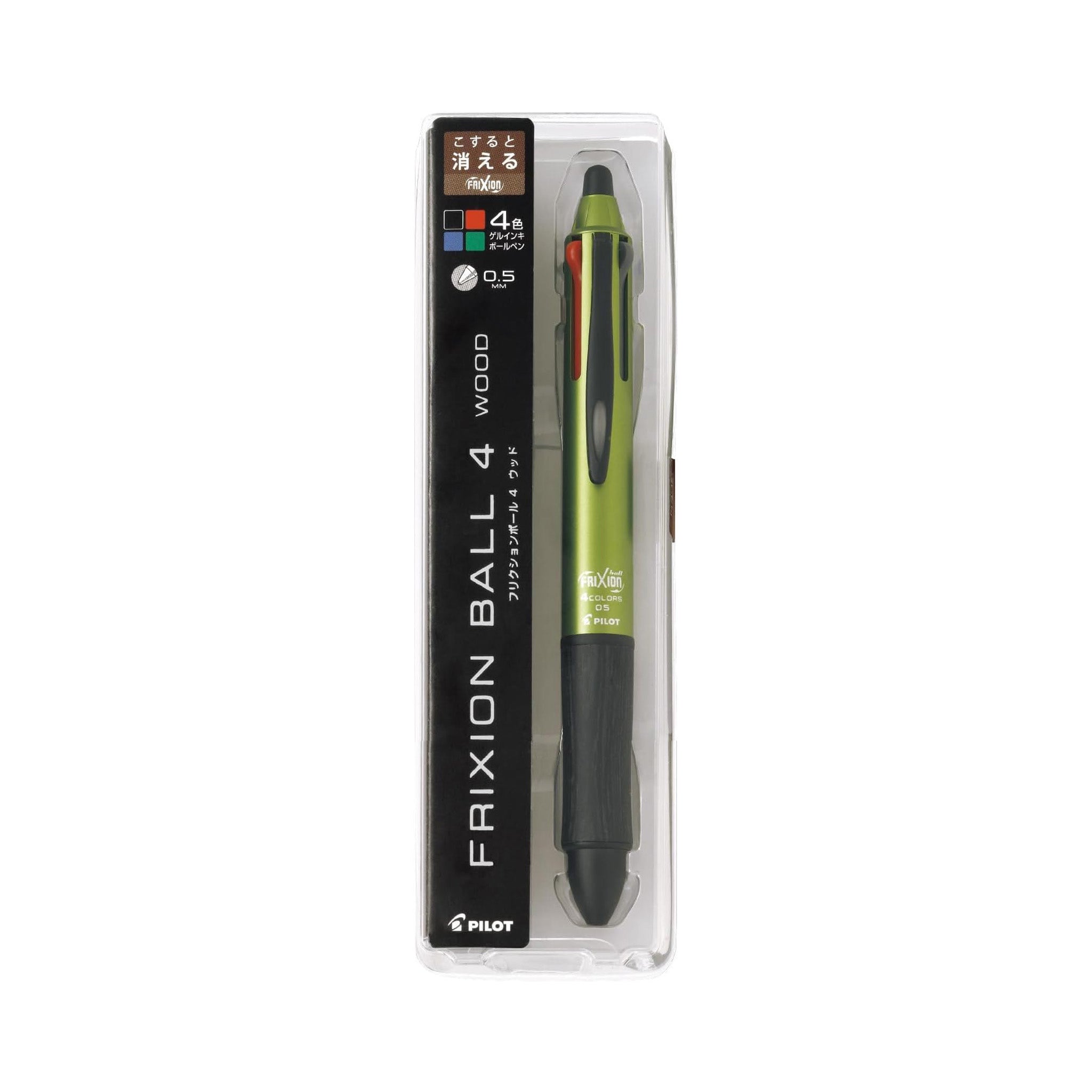 PILOT FriXion Ball 4 Wood 0.5mm – Bordeaux/Coral Pink/Black/Dark Green/Brown