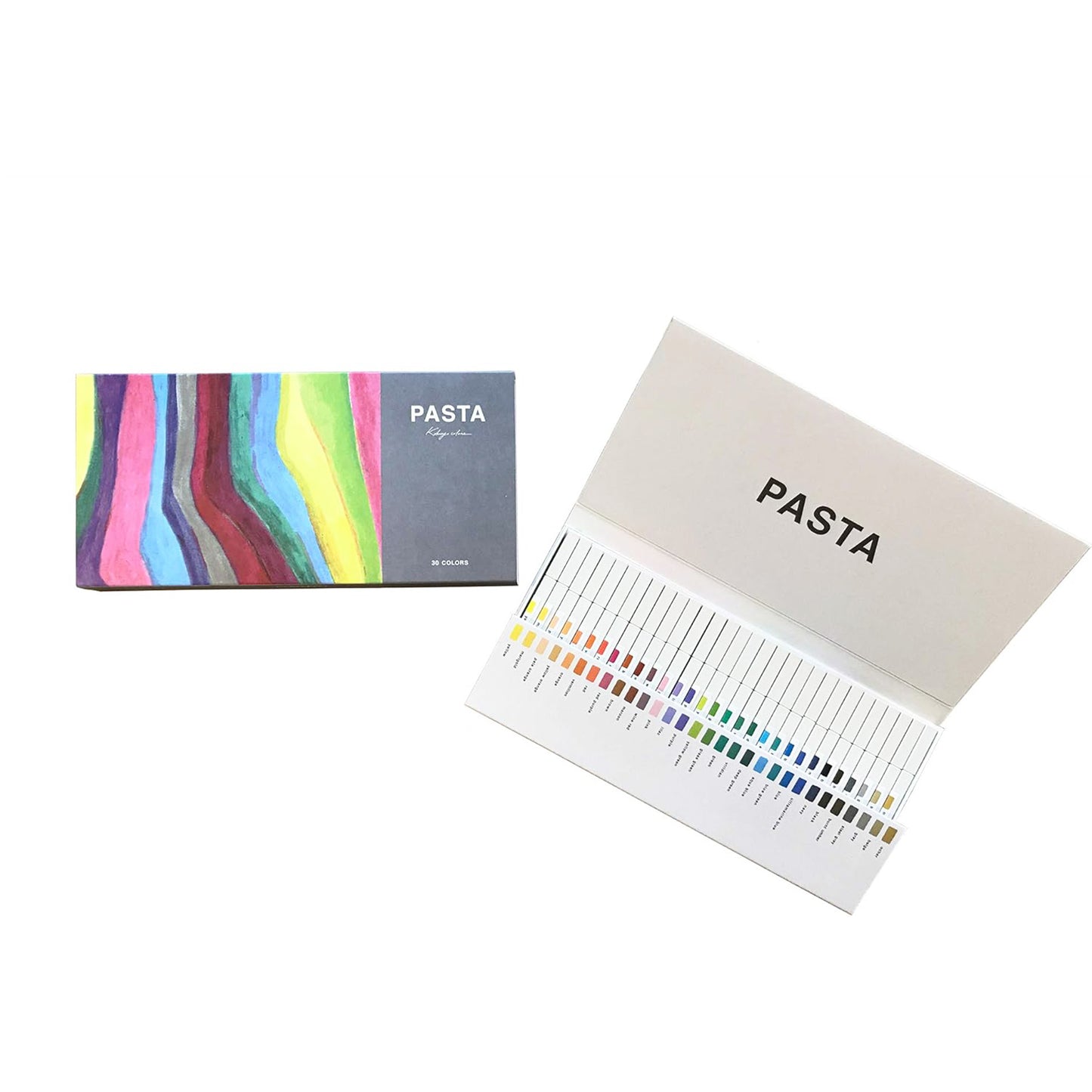 KOKUYO PASTA Solid Graphic Marker Set – 5 Fluorescent/10 Standard/30-Color Complete Set (Retractable Water-Based Pigment Markers)