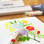 KOKUYO PASTA Solid Graphic Marker Set – 5 Fluorescent/10 Standard/30-Color Complete Set (Retractable Water-Based Pigment Markers)