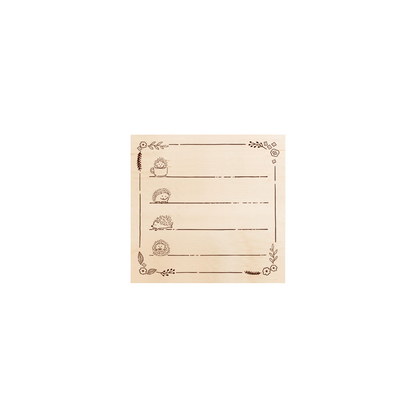 Decorative notepad with hedgehog illustrations on a white background