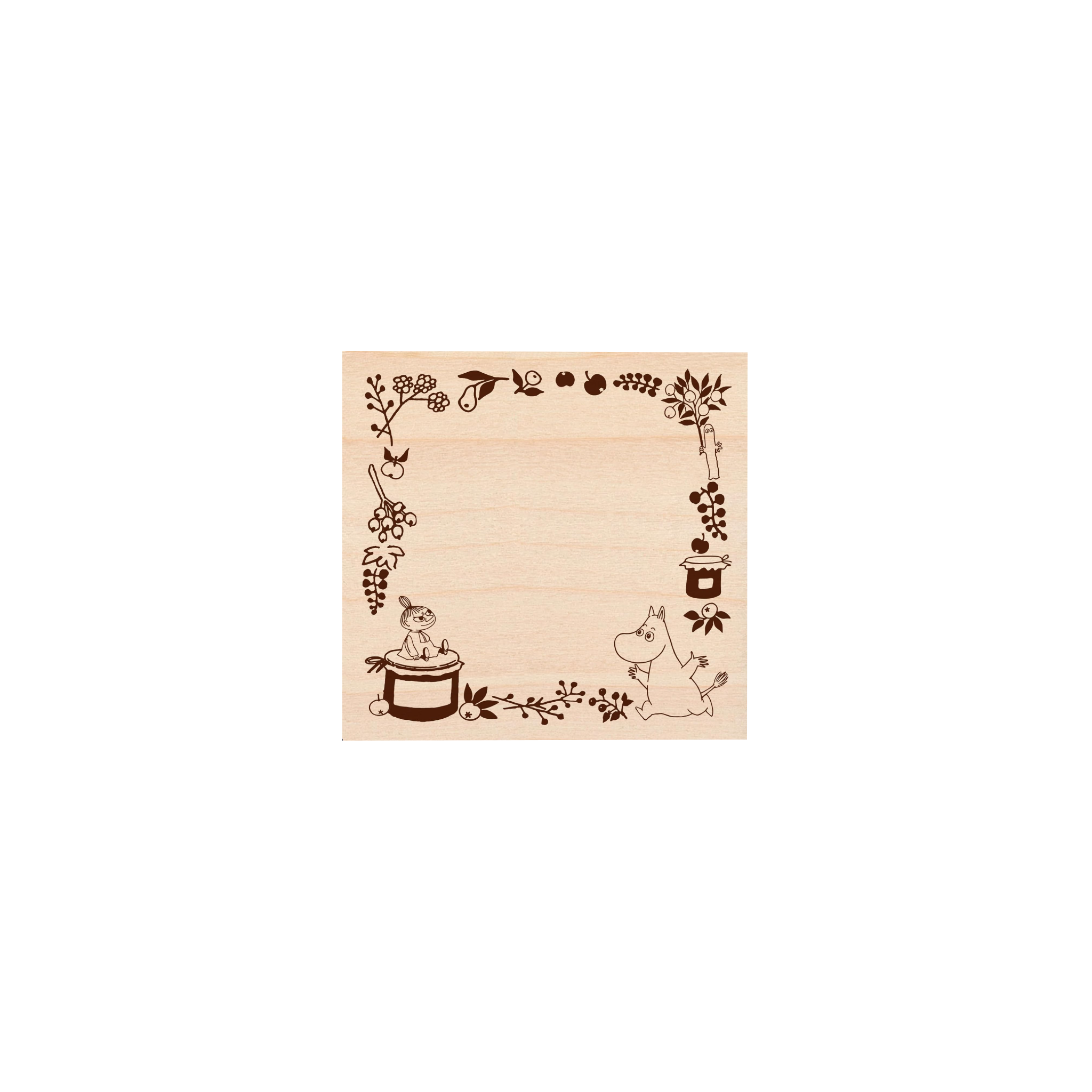 Wooden decorative panel with cartoon cat and flower design on a white background