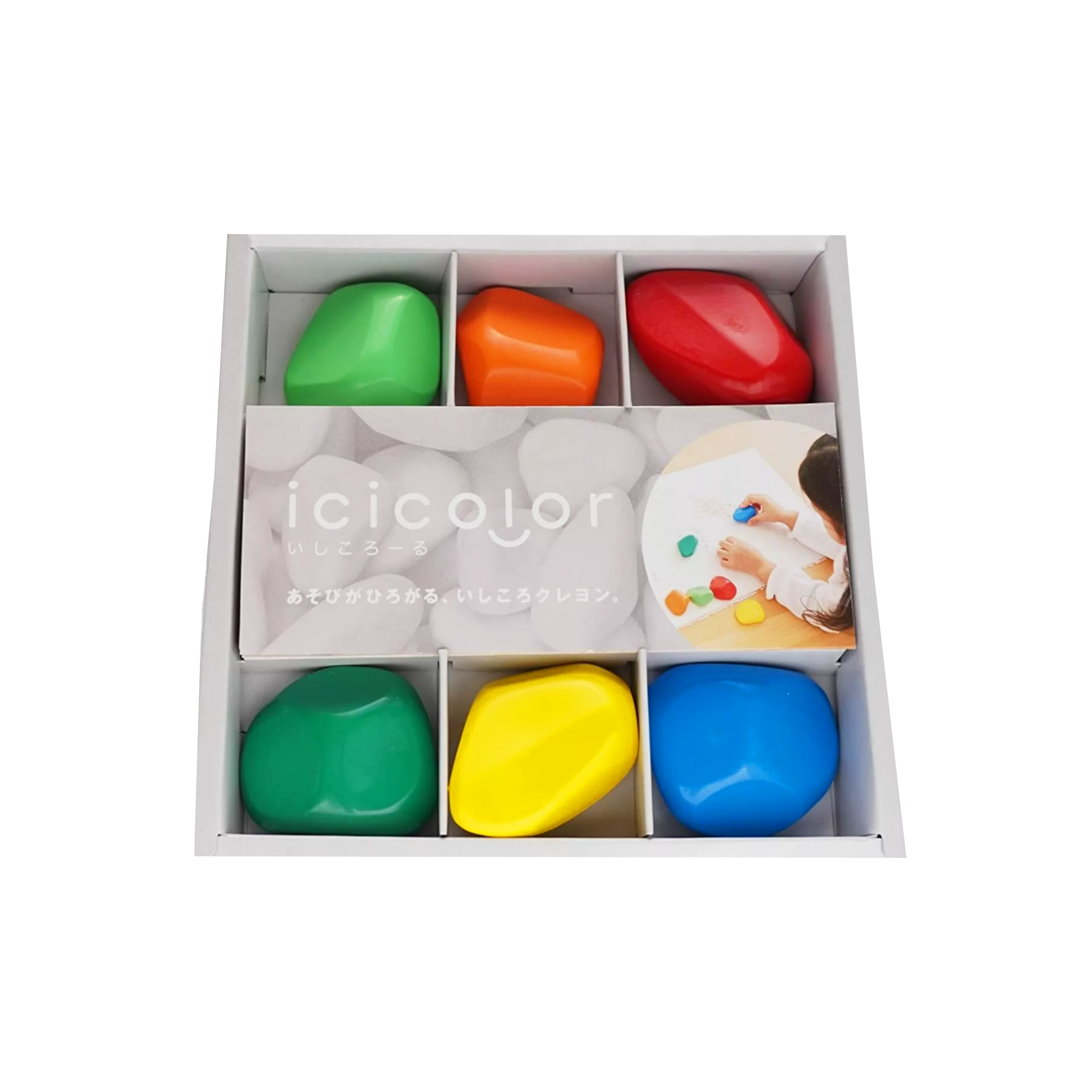 Ishikororu Rock Crayons – 6 Color Set (AOZORA icicolor)