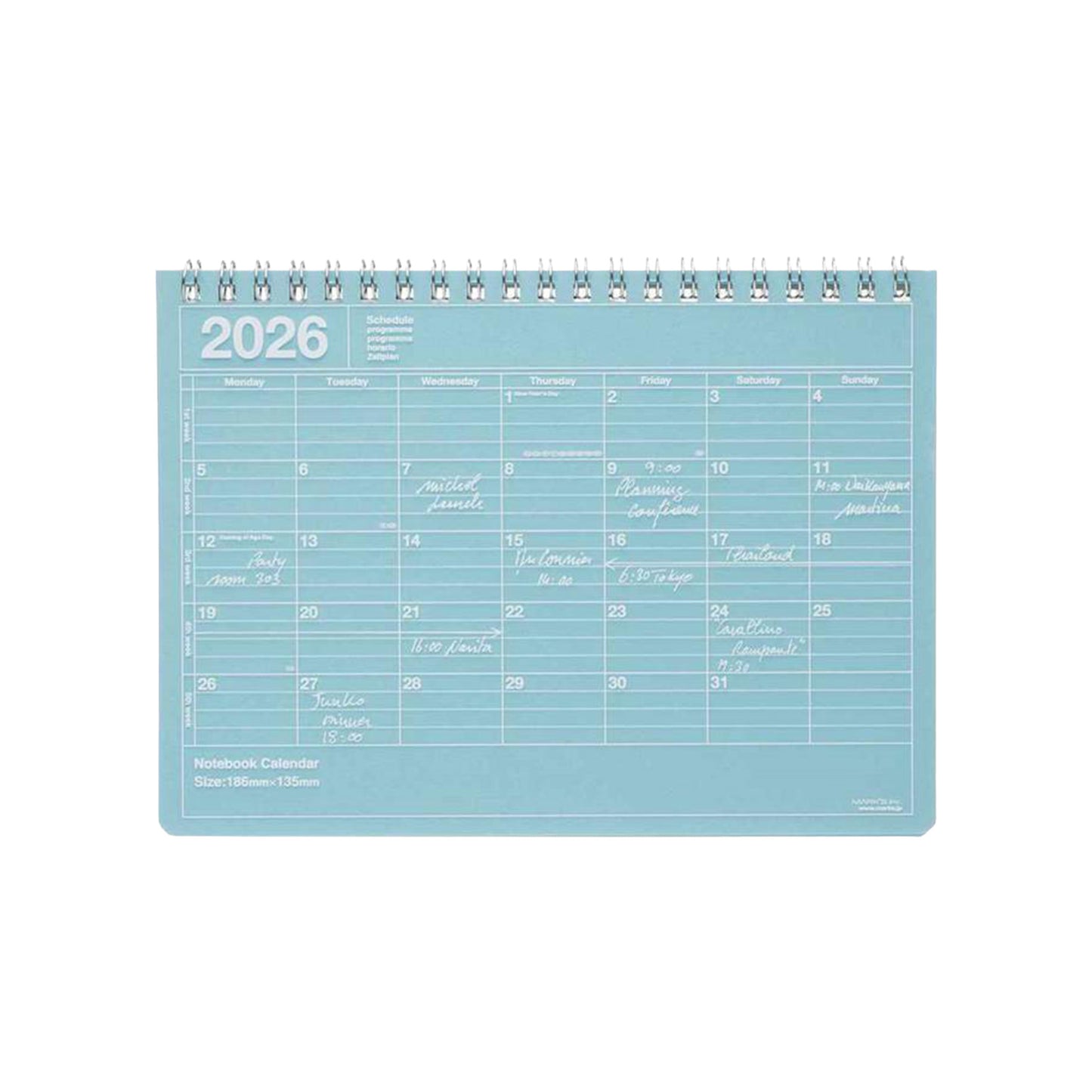 Mark's 2026 Notebook Calendar (Horizontal B5)