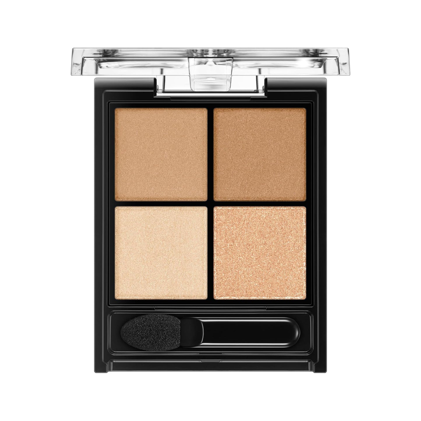 Makeup eyeshadow palette with four colors on a white background