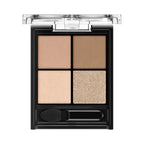 Makeup eyeshadow palette with four colors on a white background