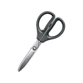Pair of scissors with black handles on a white background