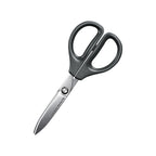 Pair of scissors with black handles on a white background