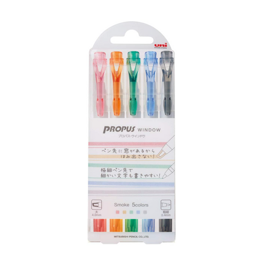 Mitsubishi Pencil Propus Window Color Marker [Smoke Color; Set of 5]