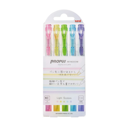Mitsubishi Pencil Propus Window Color Marker [Light Colors; Set of 5]