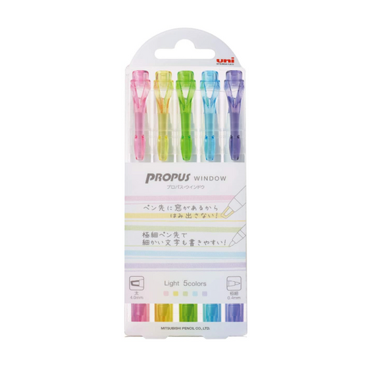 Mitsubishi Pencil Propus Window Color Marker [Light Colors; Set of 5]