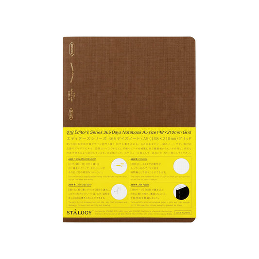 STALOGY 365 Days Notebook A5 Grid – Limited Colors