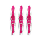 Three pink and clear Uhiper ML Plus correction tape dispensers arranged side by side on a white background.