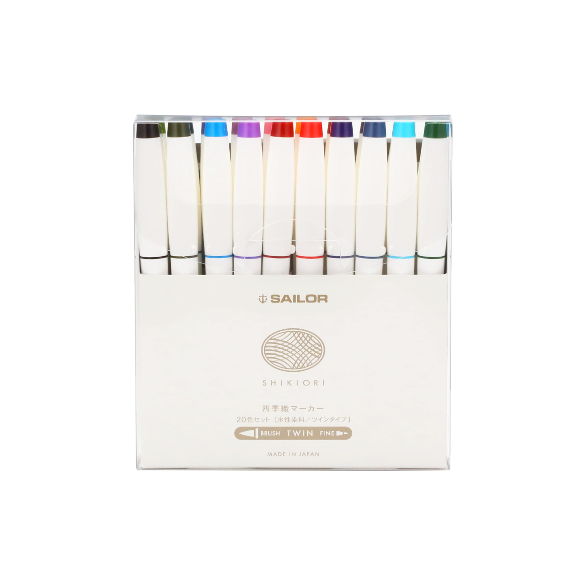 Sailor Shikiori Double-Sided Brush Pen Set – 20 Colors