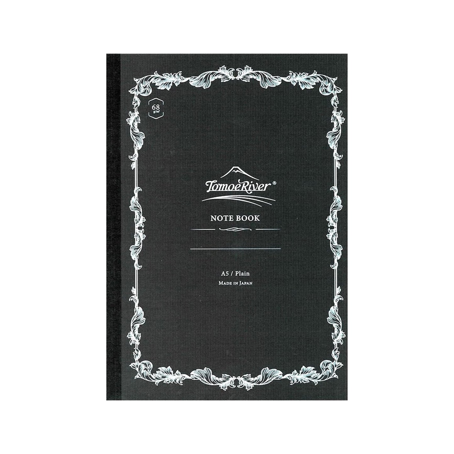 Black notebook with decorative border and 'Tamae River' branding on a white background