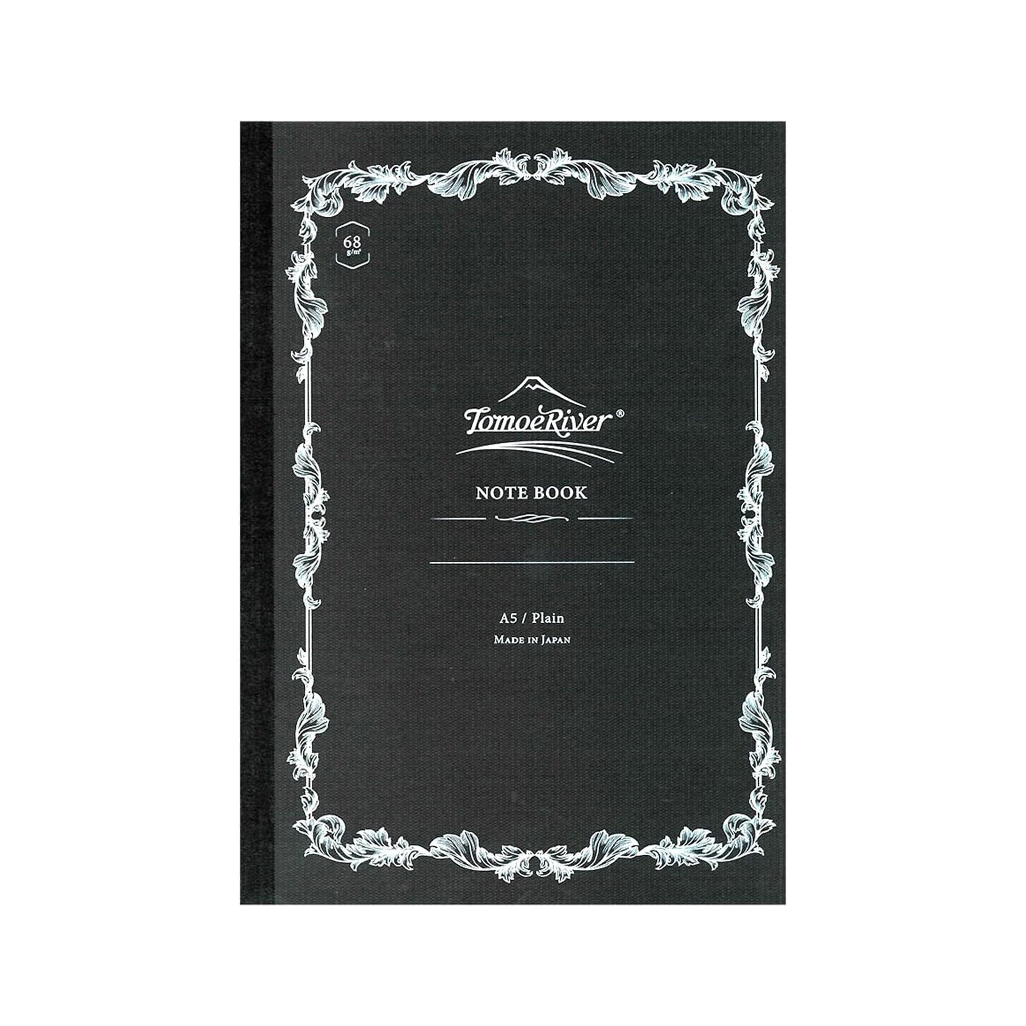 Black notebook with decorative border and 'Tamae River' branding on a white background
