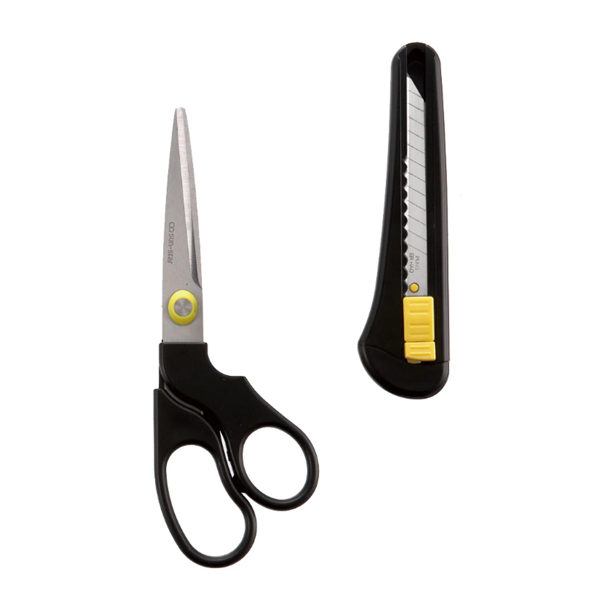 Sun-Star Stationery Scissors with Cutter – Black (S3725030)